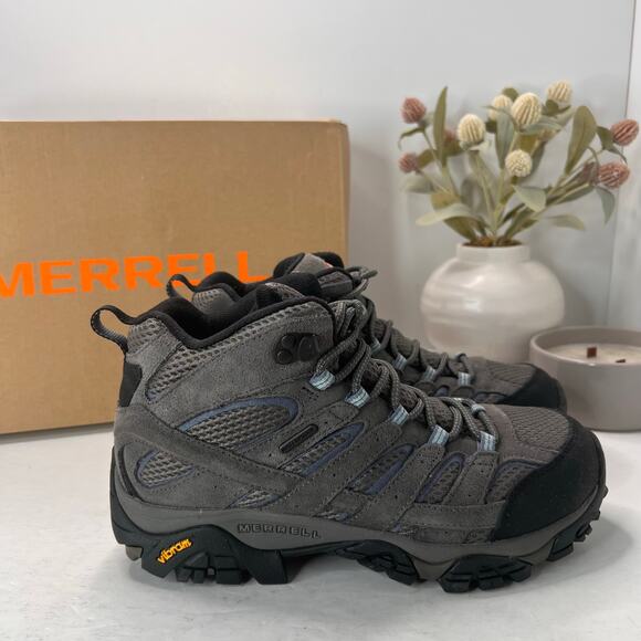 Merrell Moab 2 Mid Waterproof Leather Hiking Shoe Granite Women 9 NWB - Picture 3 of 10